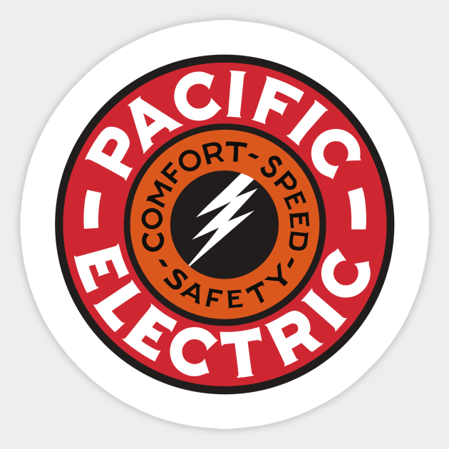 Retro Pacific Electric Railway Sticker by typeadesign